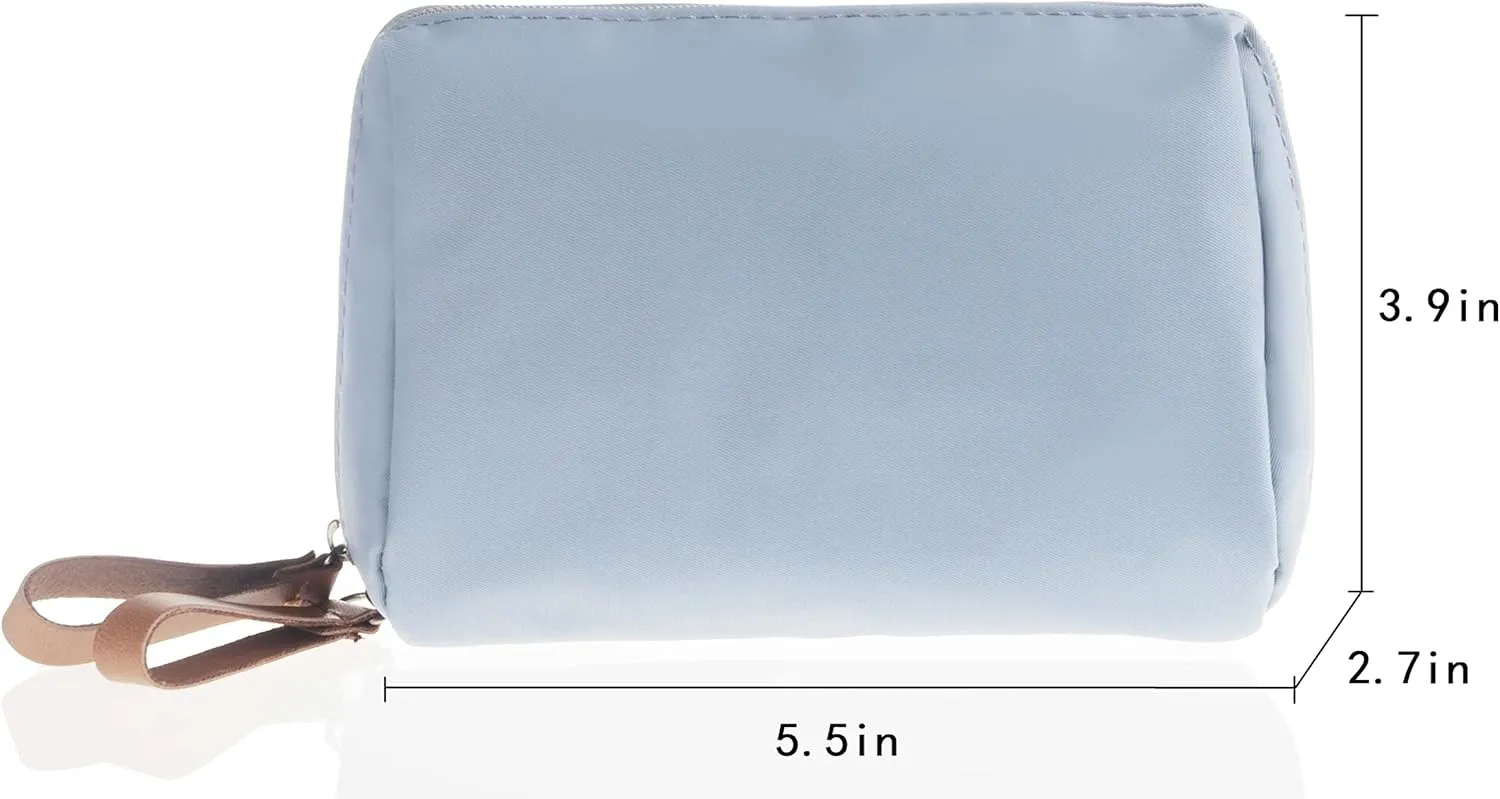 Small Makeup Bag for Purse Portable Waterproof Cosmetic Bag Travel Makeup Pouch for Women (Grey, Square)