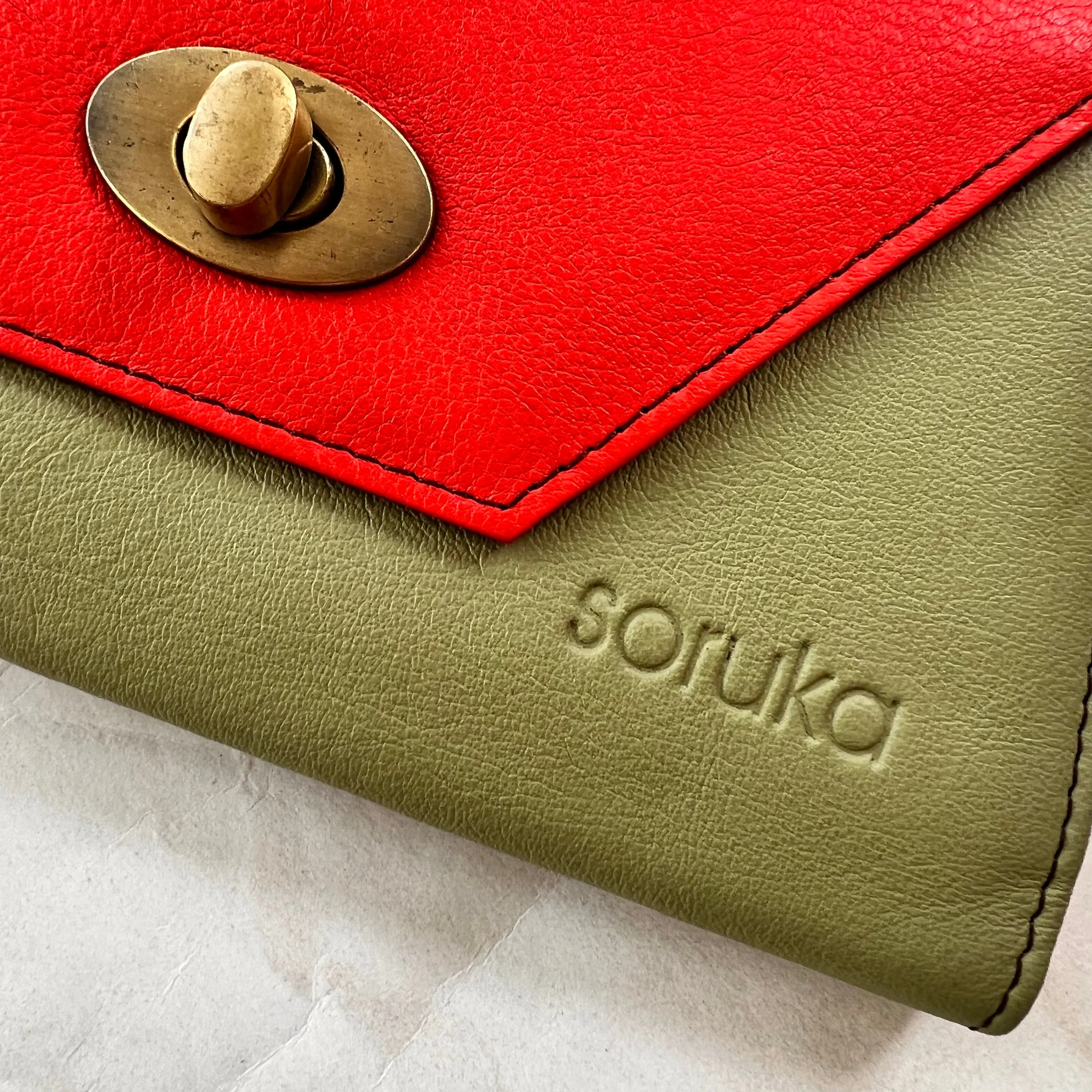 Soruka - Secret Clutch, Green & Orange