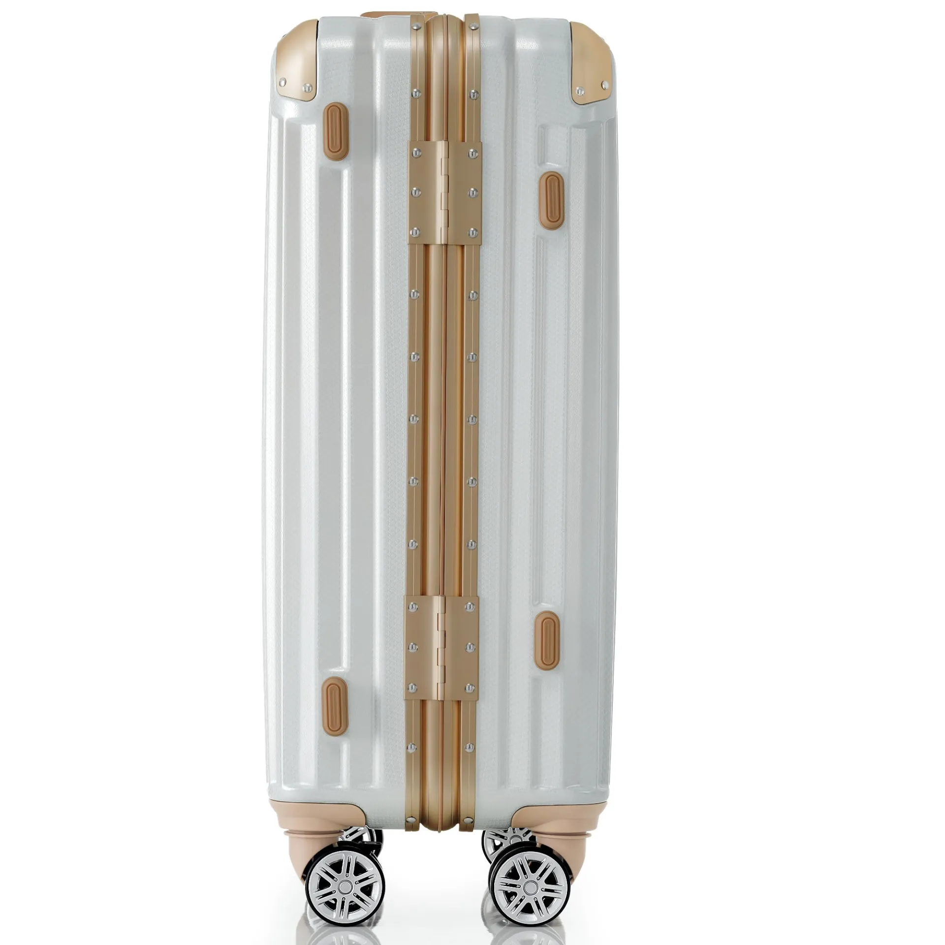 Stylish 20-Inch USB Charging Aluminum Frame Spinner Suitcase with TSA Lock - Ideal for Business Trips and Beach Getaways