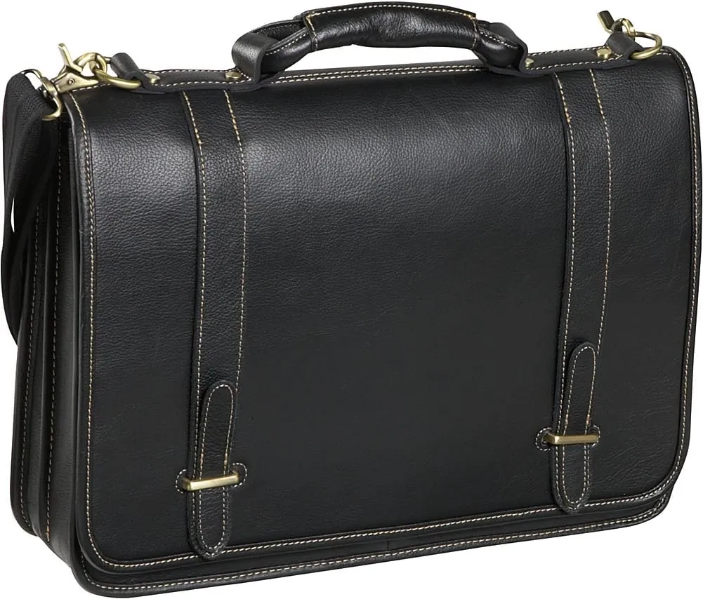 Traditional Double Slip-in Executive Briefcase (#2760-02) (Black)