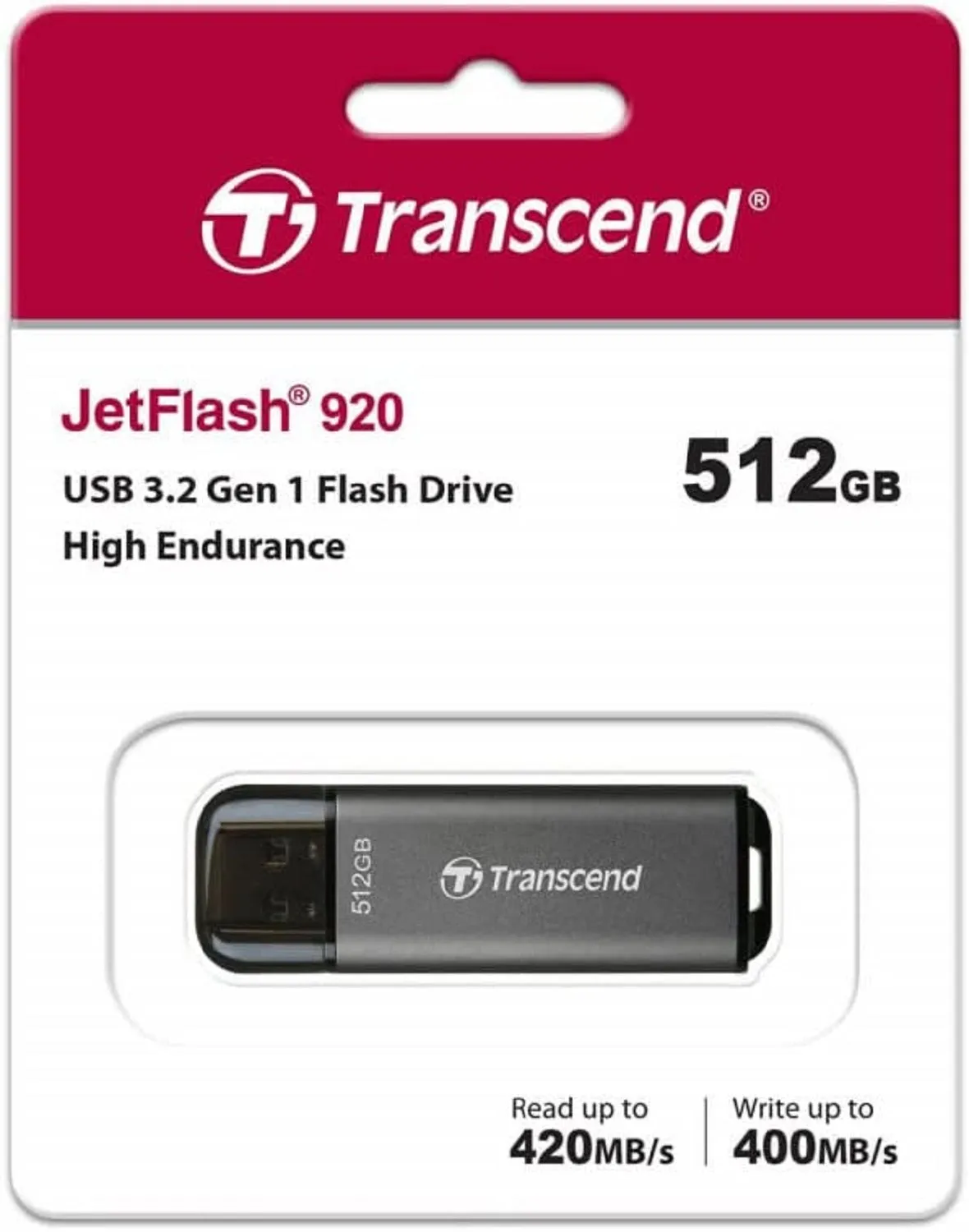 Transcend USB JetFlash 920 420MB/s USB3.2 Gen 1 USB Flash Drive 128GB 256GB 512GB