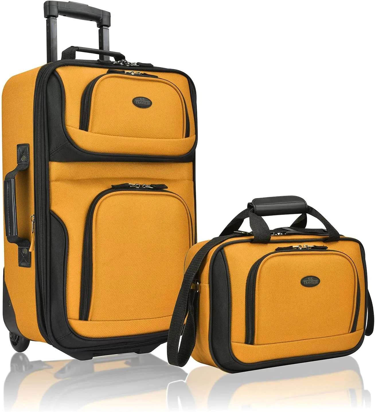 U.S. Traveler Carry-On Suitcase, Orange, Set