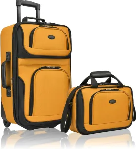 U.S. Traveler Carry-On Suitcase, Orange, Set