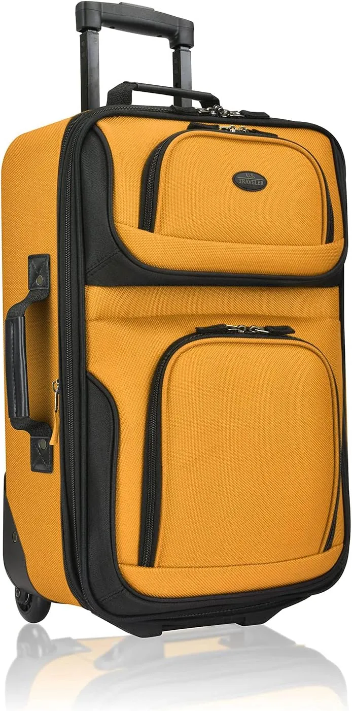 U.S. Traveler Carry-On Suitcase, Orange, Set
