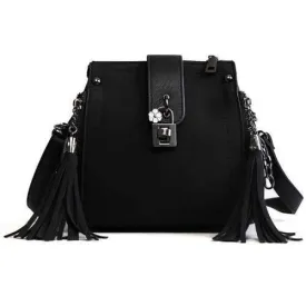 Wild Joker Messenger Bag Multi-Functional Wild Tassel Single Shoulder Bag - Black