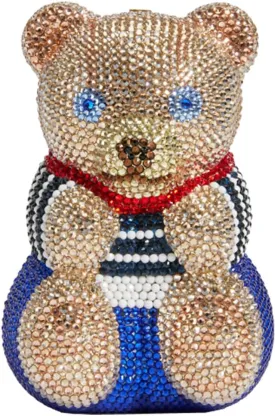 Women Cute Bear Evening Clutch Shiny Rhinestone Handbag Luxury Crystal Purse for Banquet Wedding Party Prom