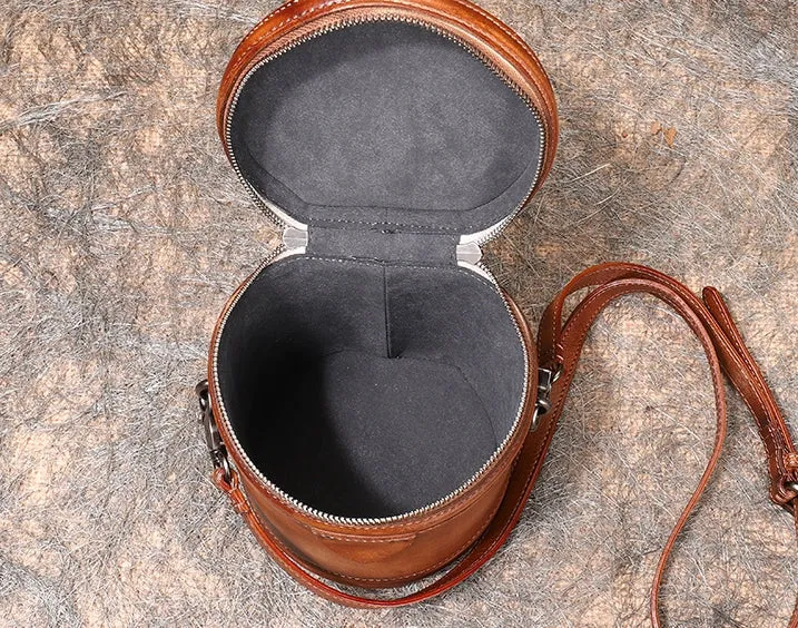 Womens Green Leather Bucket Bags Small Crossbody Satchel Purses for Women